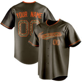 Custom Olive & Camo Color Fan Baseball Jersey