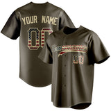 Custom Olive & Cream Vintage USA Flag Fan Baseball Jersey BB01240531YX387