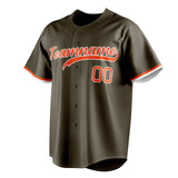 Custom Olive & Orange Color Fan Baseball Jersey BB01240531YX388