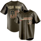 Custom Olive & Cream Vintage USA Flag Fan Baseball Jersey BB01240531YX394