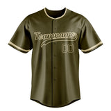 Custom Olive & Cream Color Fan Baseball Jersey BB01240531YX397