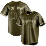 Custom Olive & Cream Color Fan Baseball Jersey BB01240531YX397