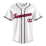 Custom White & Maroon Colors Design Sports Baseball Jersey BB01AB010208