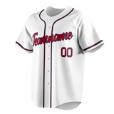 Custom White & Maroon Colors Design Sports Baseball Jersey BB01AB010208