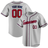 Custom Gray & Maroon Colors Design Sports Baseball Jersey