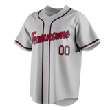 Custom Gray & Maroon Colors Design Sports Baseball Jersey BB01AB020308