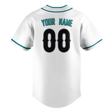 Custom White & Teal Colors Design Sports Baseball Jersey BB01AD030217