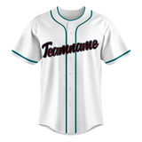 Custom White & Teal Colors Design Sports Baseball Jersey BB01AD030217