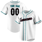 Custom White & Teal Colors Design Sports Baseball Jersey BB01AD030217