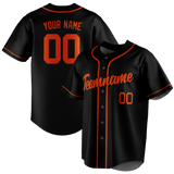 Custom Black & Orange Colors Design Sports Baseball Jersey