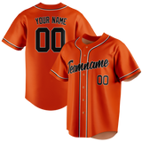 Custom Orange & Black Colors Design Sports Baseball Jersey