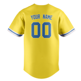 Custom Yellow & Light Blue Colors Design Sports Baseball Jersey BB01BRS021221