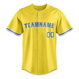 Custom Yellow & Light Blue Colors Design Sports Baseball Jersey BB01BRS021221