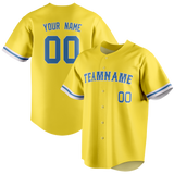 Custom Yellow & Light Blue Colors Design Sports Baseball Jersey