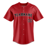 Custom Red & Black Colors Design Sports Baseball Jersey BB01BRS030901