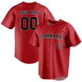 Custom Red & Black Colors Design Sports Baseball Jersey