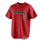 Custom Red & Black Colors Design Sports Baseball Jersey BB01BRS030901