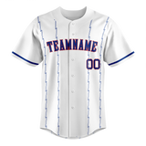 Custom White & Royal Blue Colors Design Sports Baseball Jersey BB01CC010219