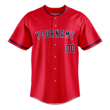 Custom Red & Dark Purple Colors Design Sports Baseball Jersey BB01CG010922