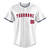 Custom White & Red Colors Design Sports Baseball Jersey BB01CG020209