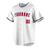 Custom White & Red Colors Design Sports Baseball Jersey BB01CG020209