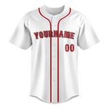 Custom White & Red Colors Design Sports Baseball Jersey BB01CR010209