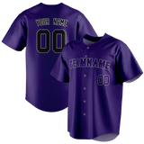 Custom Purple & Black Colors Design Sports Baseball Jersey BB01CR012301