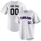 Custom White & Purple Colors Design Sports Baseball Jersey