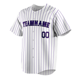 Custom White & Purple Colors Design Sports Baseball Jersey BB01CR020223