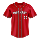 Custom Red & White Colors Design Sports Baseball Jersey BB01CR020902