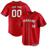 Custom Red & White Colors Design Sports Baseball Jersey