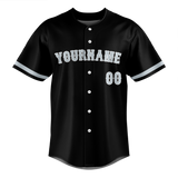 Custom Black & Silver Colors Design Sports Baseball Jersey BB01CWS030104