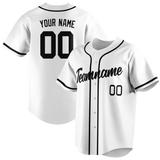 Custom White & Black Colors Design Sports Baseball Jersey