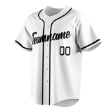 Custom White & Black Colors Design Sports Baseball Jersey BB01DT010201