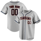 Custom Silver & Navy Blue Colors Design Sports Baseball Jersey BB01HA030418