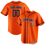 Custom Orange & Navy Blue Colors Design Sports Baseball Jersey