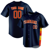 Custom Navy Blue & Orange Colors Design Sports Baseball Jersey