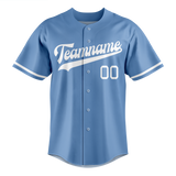 Custom Light Blue & White Colors Design Sports Baseball Jersey BB01KCR032102