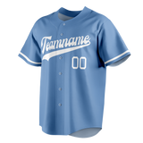 Custom Light Blue & White Colors Design Sports Baseball Jersey BB01KCR032102