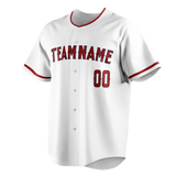 Custom White & Maroon Colors Design Sports Baseball Jersey BB01LAA020208