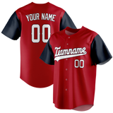 Custom Maroon & Navy Blue Colors Design Sports Baseball Jersey