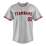 Custom Silver & Maroon Colors Design Sports Baseball Jersey BB01LAA060408