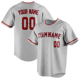 Custom Silver & Maroon Colors Design Sports Baseball Jersey