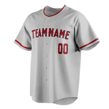 Custom Silver & Maroon Colors Design Sports Baseball Jersey BB01LAA060408