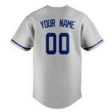 Custom Silver & Royal Blue Colors Design Sports Baseball Jersey BB01LAD030419