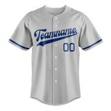 Custom Silver & Royal Blue Colors Design Sports Baseball Jersey BB01LAD030419