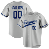 Custom Silver & Royal Blue Colors Design Sports Baseball Jersey BB01LAD030419