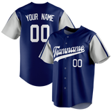 Custom Royal Blue & Silver Colors Design Sports Baseball Jersey