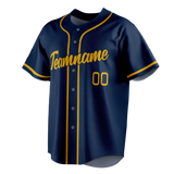 Custom Navy Blue & Yellow Colors Design Sports Baseball Jersey BB01MB011812