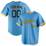 Custom Blue & Yellow Colors Design Sports Baseball Jersey